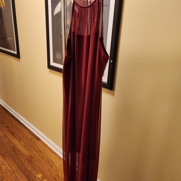 DKNY Mesh Overlay Maxi Halter Dress with Shorter Lining - Picture 8 of 11